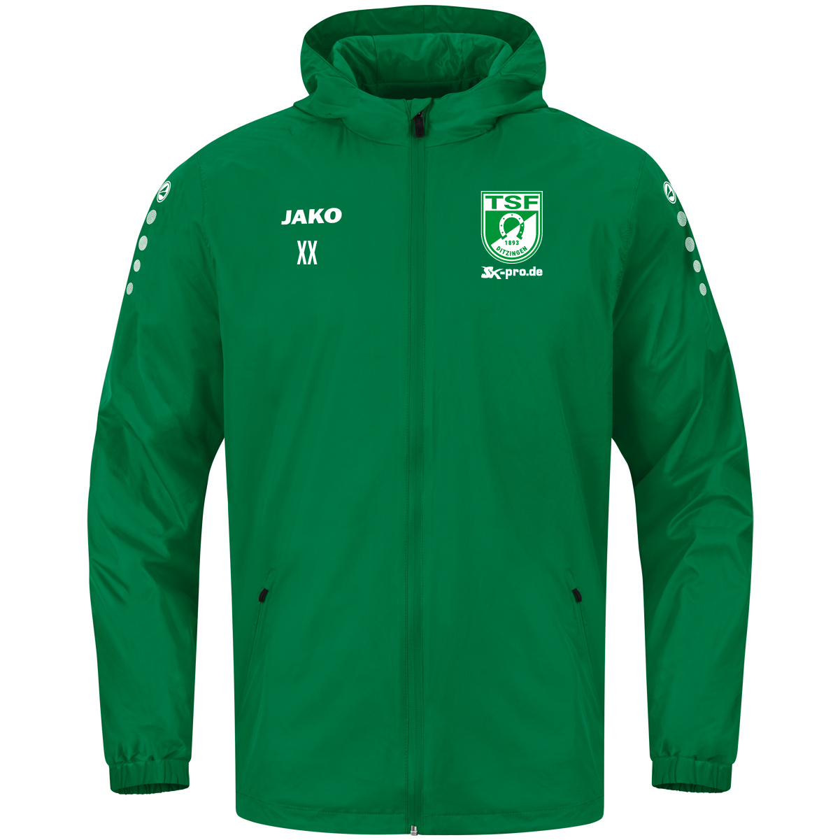 JAKO Allwetterjacke Team 2.0 inkl.Wappen und Vereinsname (Initialen optional)