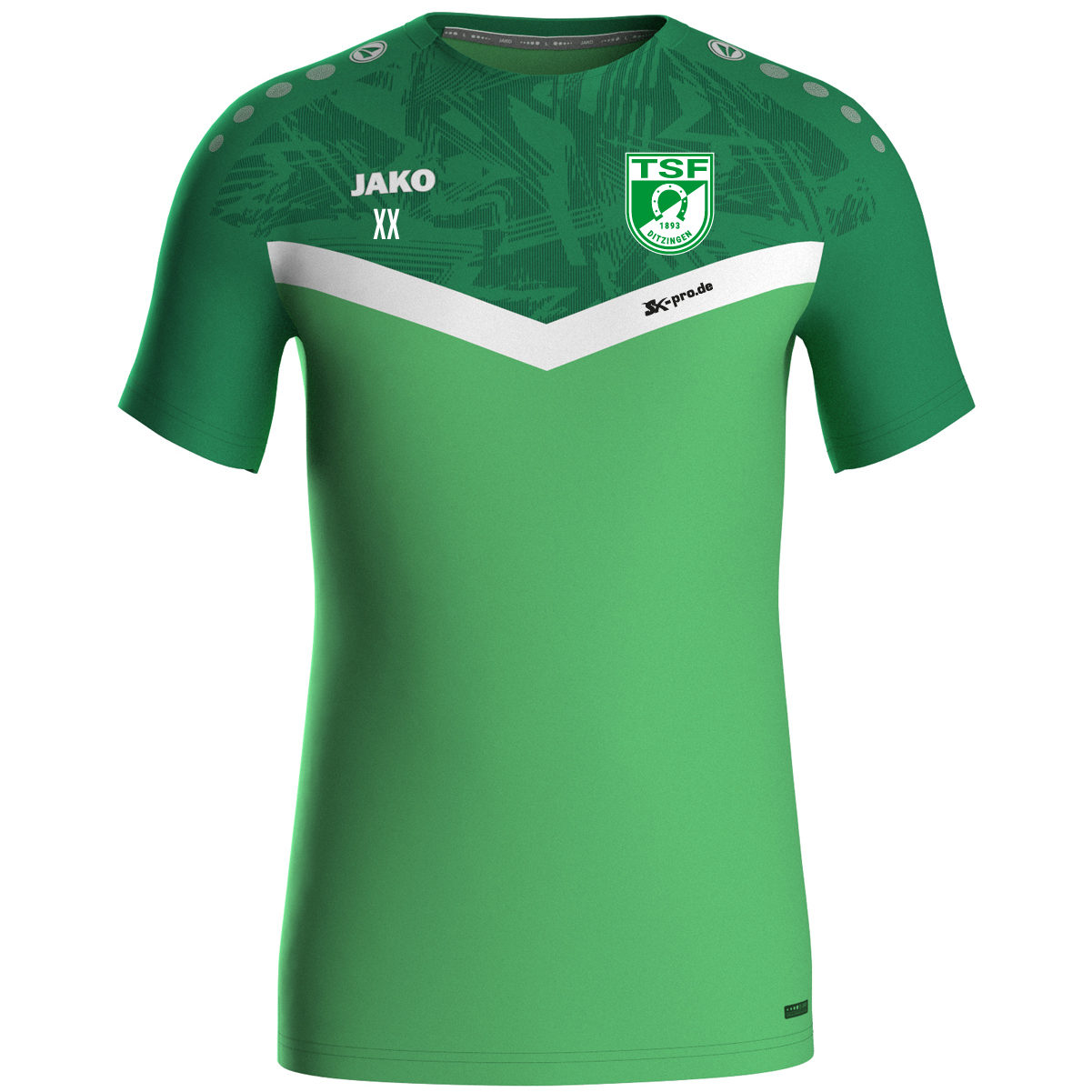 JAKO T-Shirt Iconic inkl.Wappen und Vereinsname (Initialen optional)