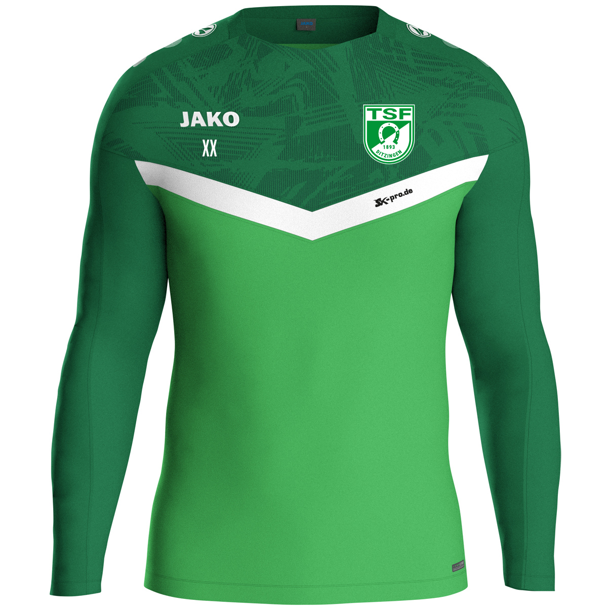 JAKO Sweat Iconic inkl.Wappen und Vereinsname (Initialen optional)