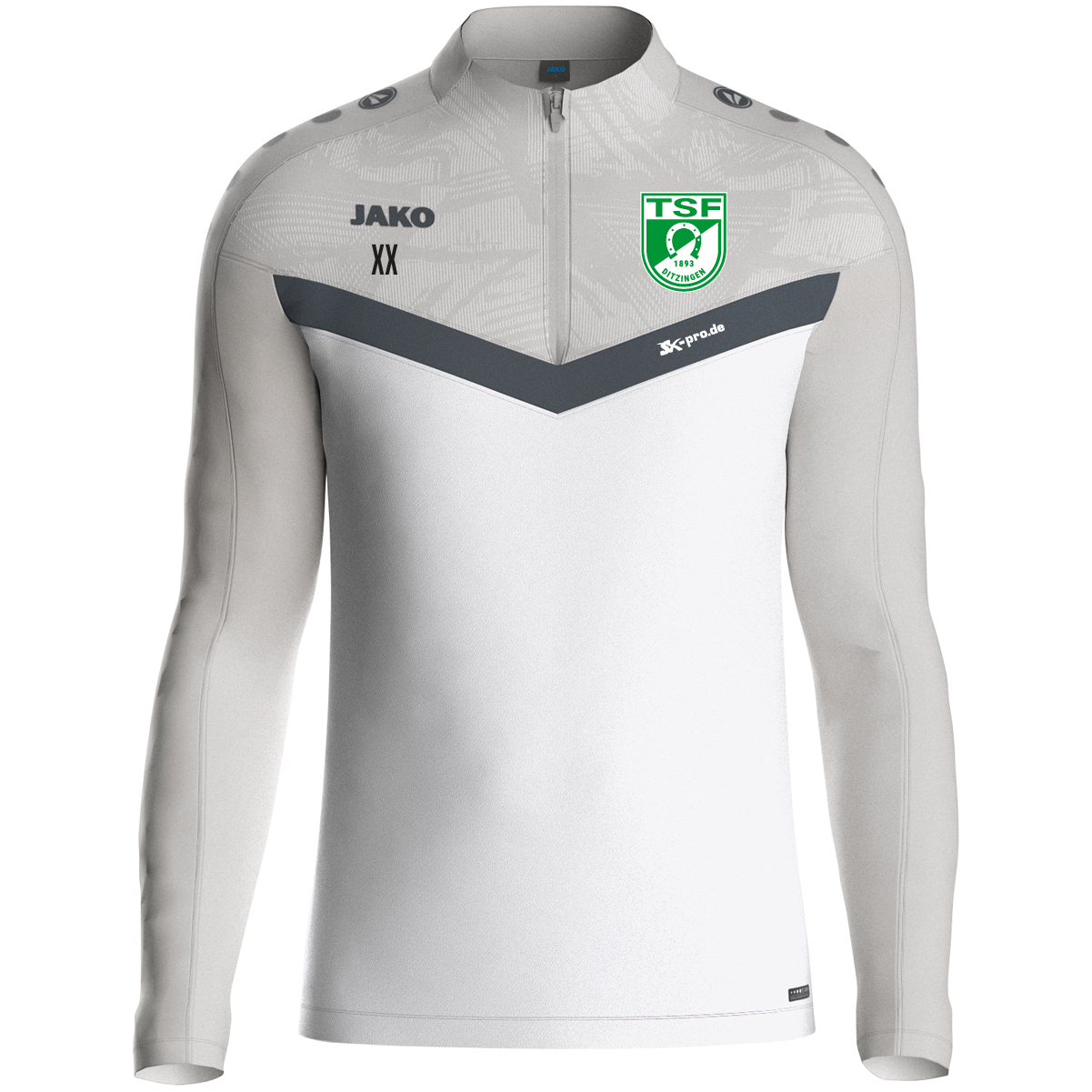 JAKO Ziptop Iconic inkl.Wappen und Vereinsname (Initialen optional)