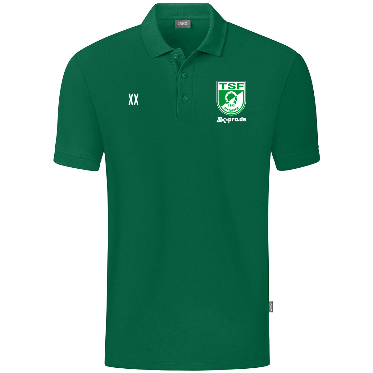 JAKO Polo Organic  inkl.Wappen und Vereinsname (Initialen optional)
