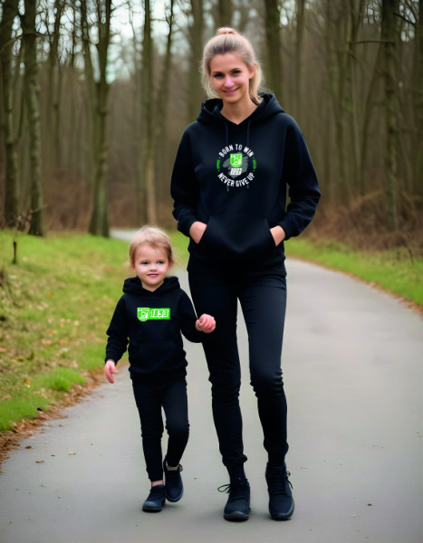 Kinder Kapuzensweater schwarz inkl. Druck