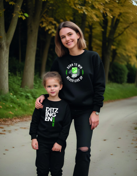 Sweatshirt mit Rundhalsausschnitt schwarz inkl. Druck