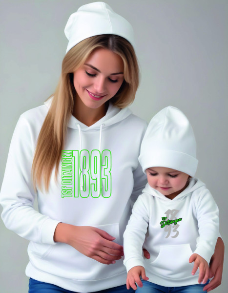 Kinder Kapuzensweater weiß inkl. Druck