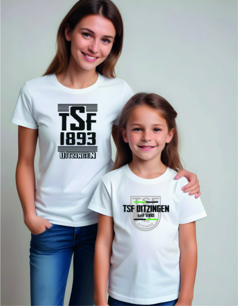 Bio T-Shirt mit Rundhalsausschnitt weiß inkl. Druck