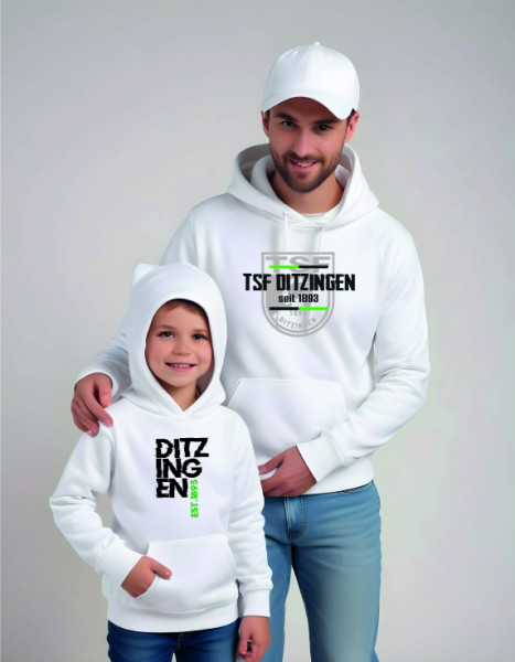 Kinder Kapuzensweater weiß inkl. Druck